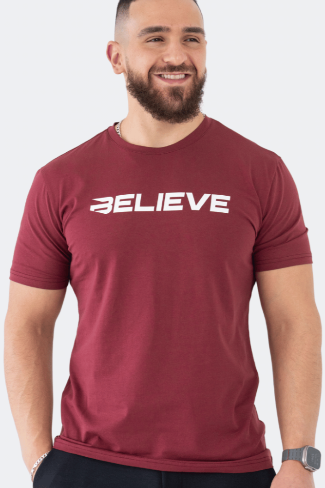 Believe FitShirt- Burgundy