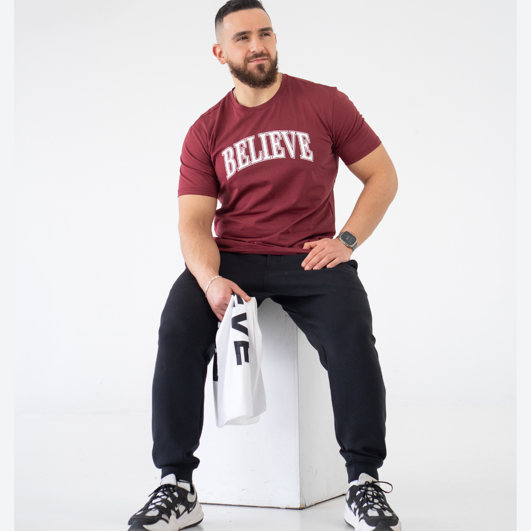Believe FitShirt- Burgundy