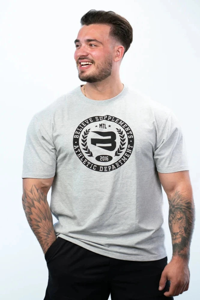 Grey Oversized Believe Tee Small