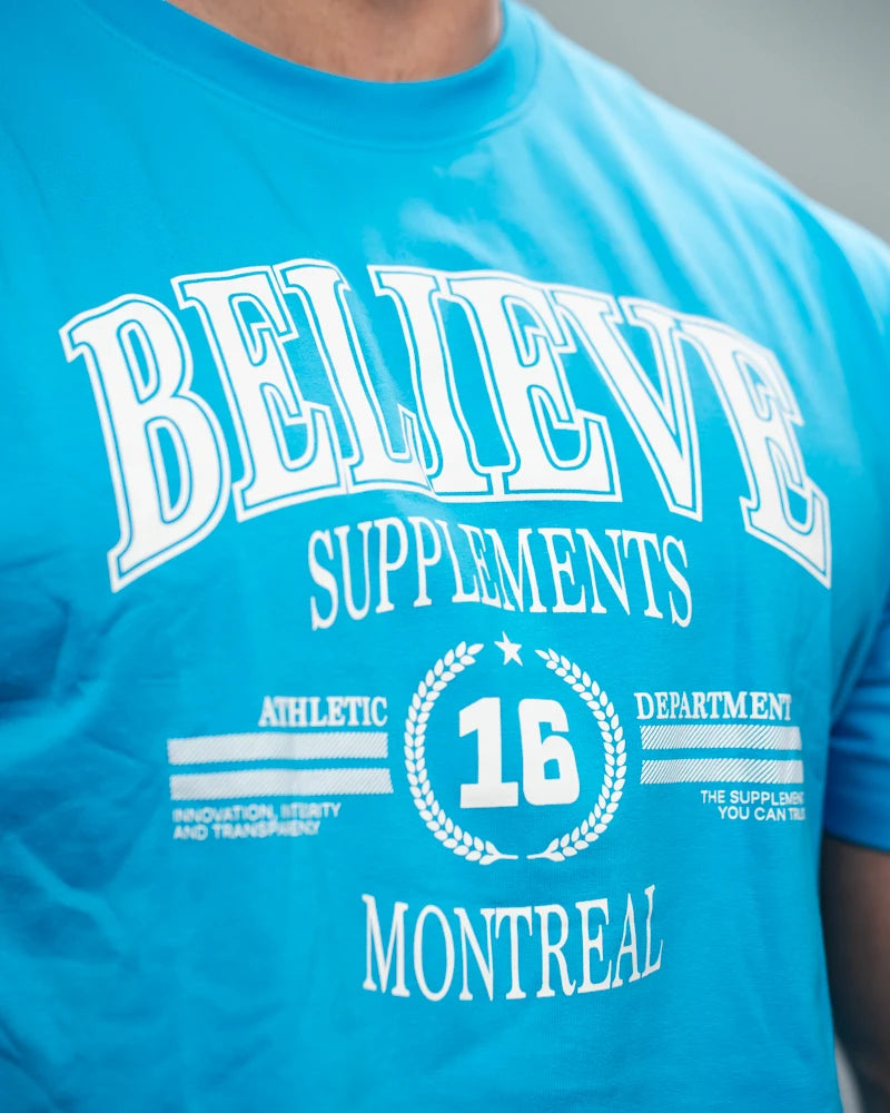 Blue Oversized Believe Tee