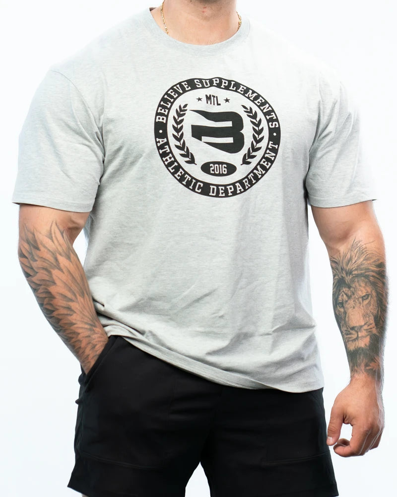 Grey Oversized Believe Tee