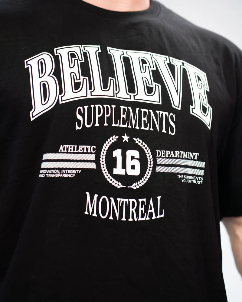 Black Oversized Believe Tee